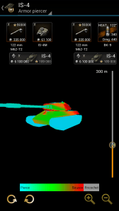 Penetration heatmap for an IS-4 firing at an IS-4 with with premium mmo