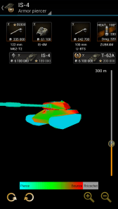 Penetration heatmap for a T-62A firing at an IS-4 with premium mmo